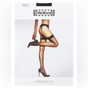 NWT Wolford sheer black thigh high stockings